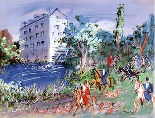 Jean Dufy - Chasse à courre au moulin